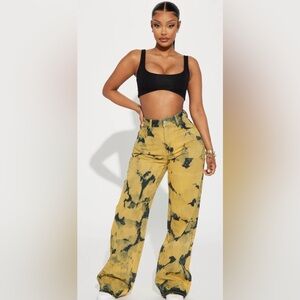 Fashion Nova Time Away Acid Wash Wide Leg Jeans Size 15